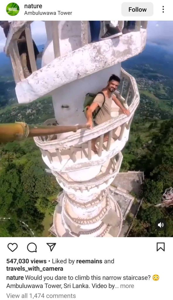 Ambuluwawa tower - Most Instagrammable places in Sri Lanka