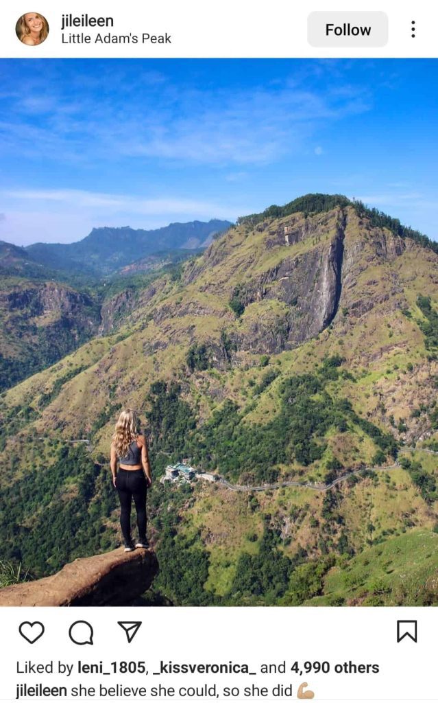 Little adam's peak ella -Most Instagrammable places in Sri Lanka