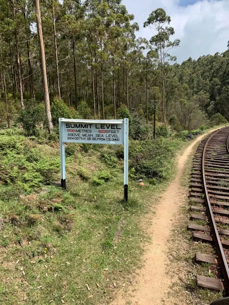 Summit Level Board in Upcountry Railway Sri Lanka
